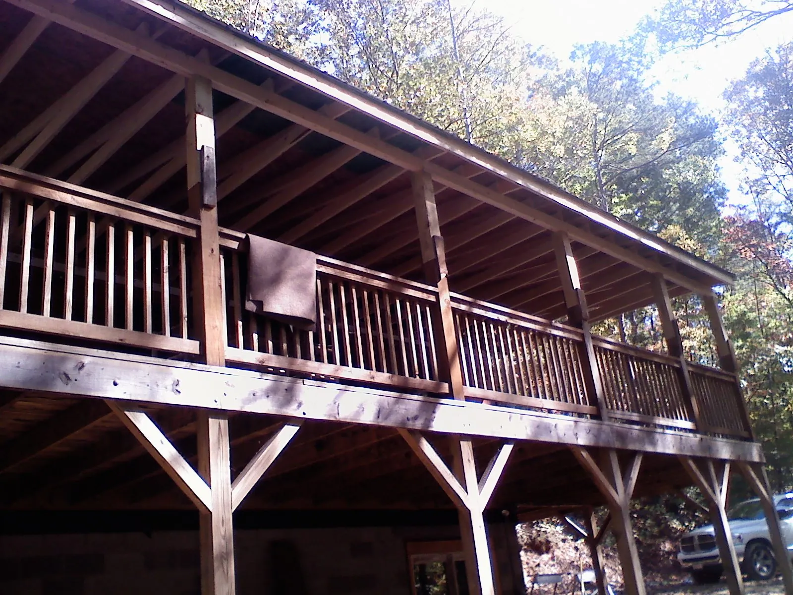 Timber framing under a new elevated porch and deck — Roof Leak Repair in Pocono Pines by Roofing Brothers